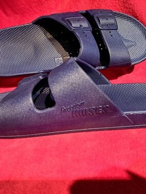 Freedom Moses Men's Navy Dual-Buckle Slide Sandals